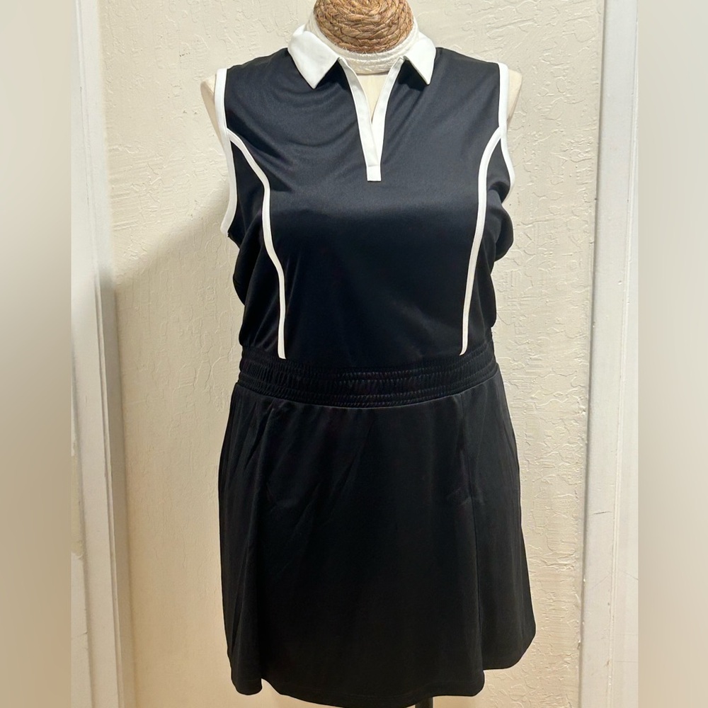 Callaway Black Sleeveless Golf Dress with White Trim